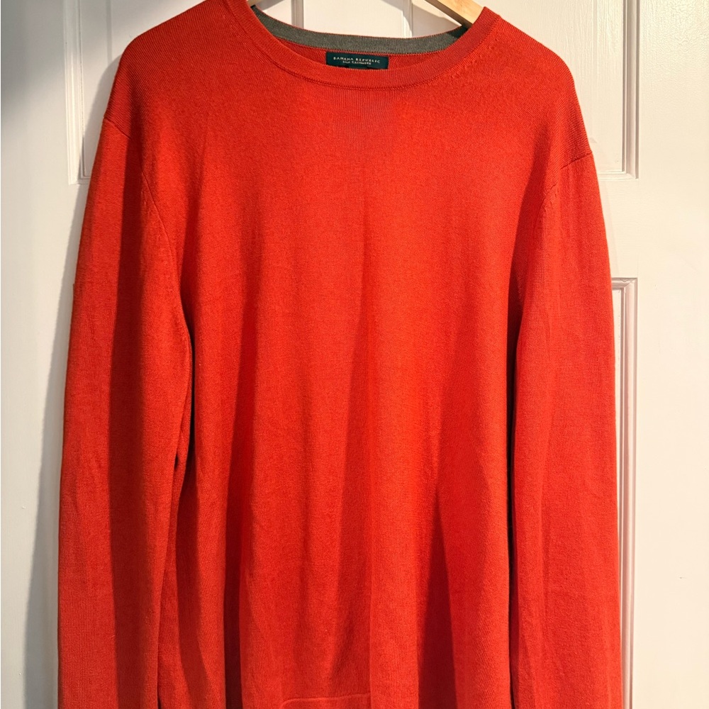 Banana Republic Men's Vibrant Orange Crewneck Sweater